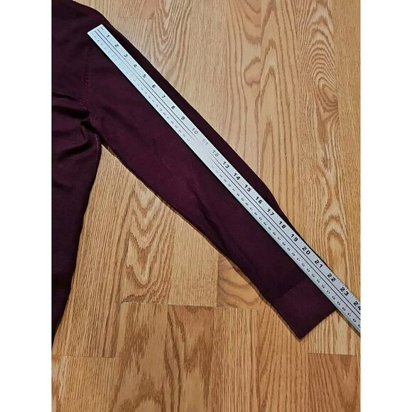 Slate & Stone 100% Merino Wool Men Sweater Large Wine Burgundy Preppy Old Money - Picture 8 of 8